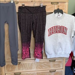 2 work out pants & sweatshirt smoke &pet free home